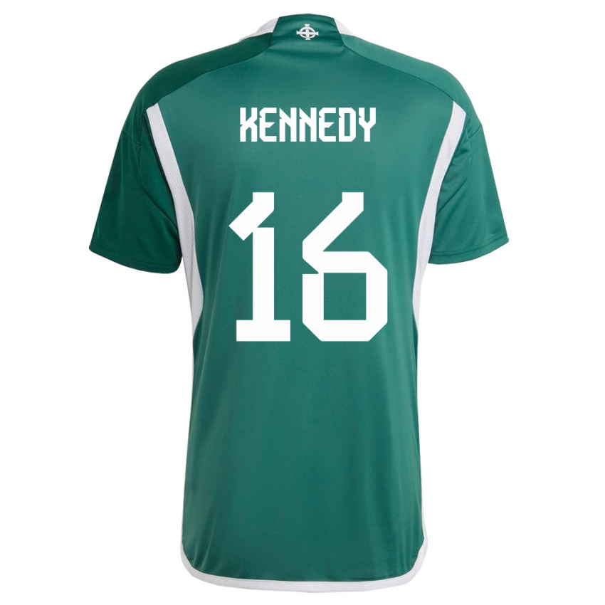 Niño Camiseta Irlanda Del Norte Matty Kennedy #16 Verde 1ª Equipación 24-26 La Camisa Perú