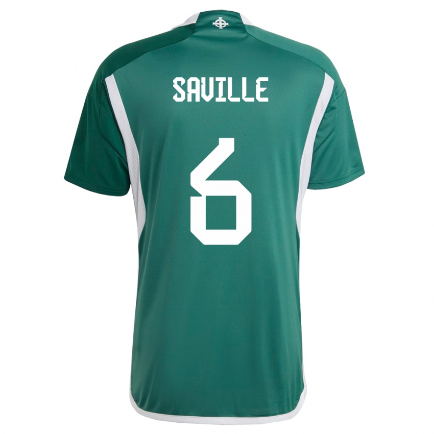 Niño Camiseta Irlanda Del Norte George Saville #6 Verde 1ª Equipación 24-26 La Camisa Perú