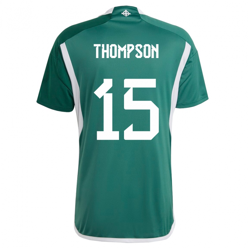 Niño Camiseta Irlanda Del Norte Jordan Thompson #15 Verde 1ª Equipación 24-26 La Camisa Perú