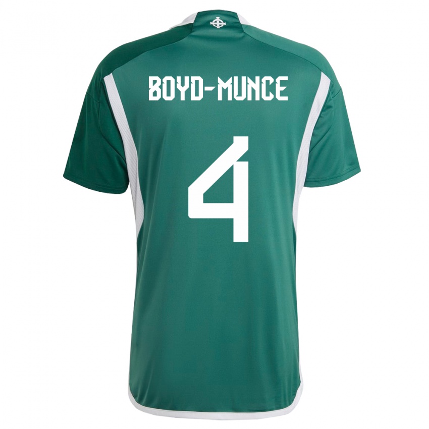 Niño Camiseta Irlanda Del Norte Caolan Boyd-Munce #4 Verde 1ª Equipación 24-26 La Camisa Perú