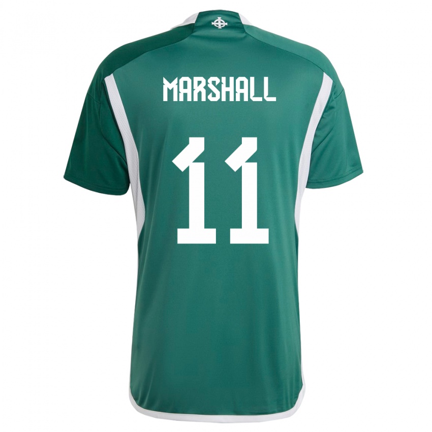 Niño Camiseta Irlanda Del Norte Callum Marshall #11 Verde 1ª Equipación 24-26 La Camisa Perú