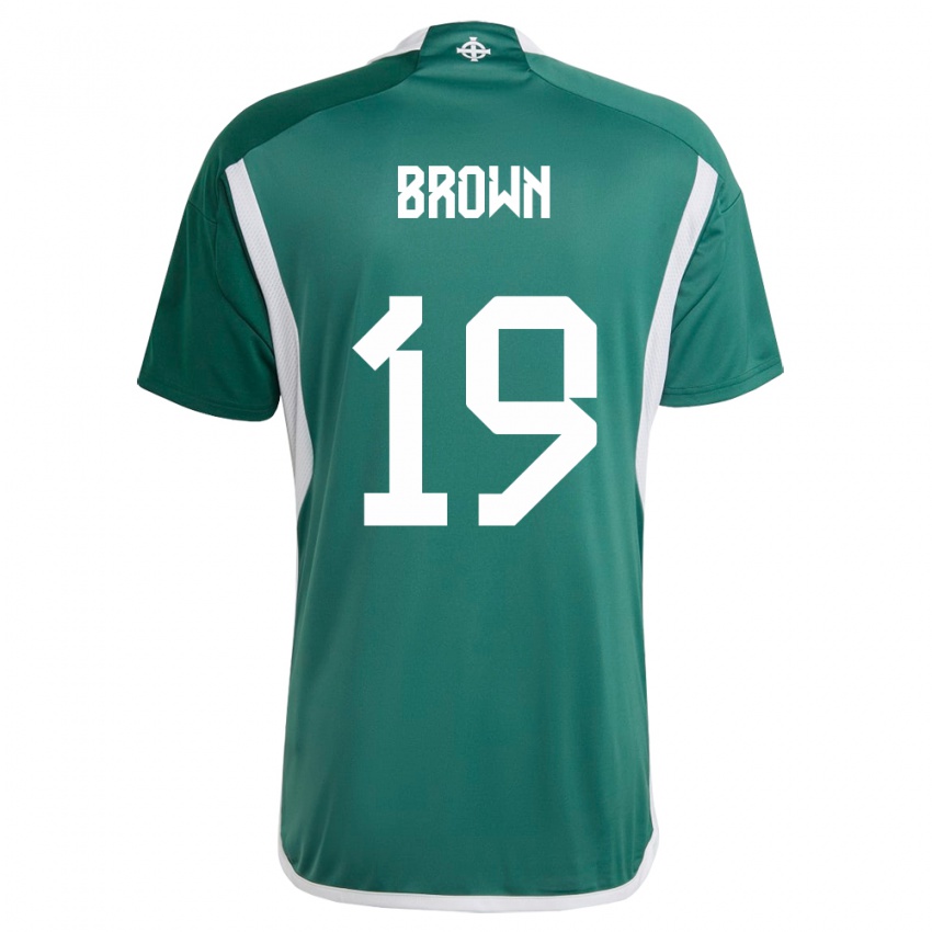 Niño Camiseta Irlanda Del Norte Sean Brown #19 Verde 1ª Equipación 24-26 La Camisa Perú