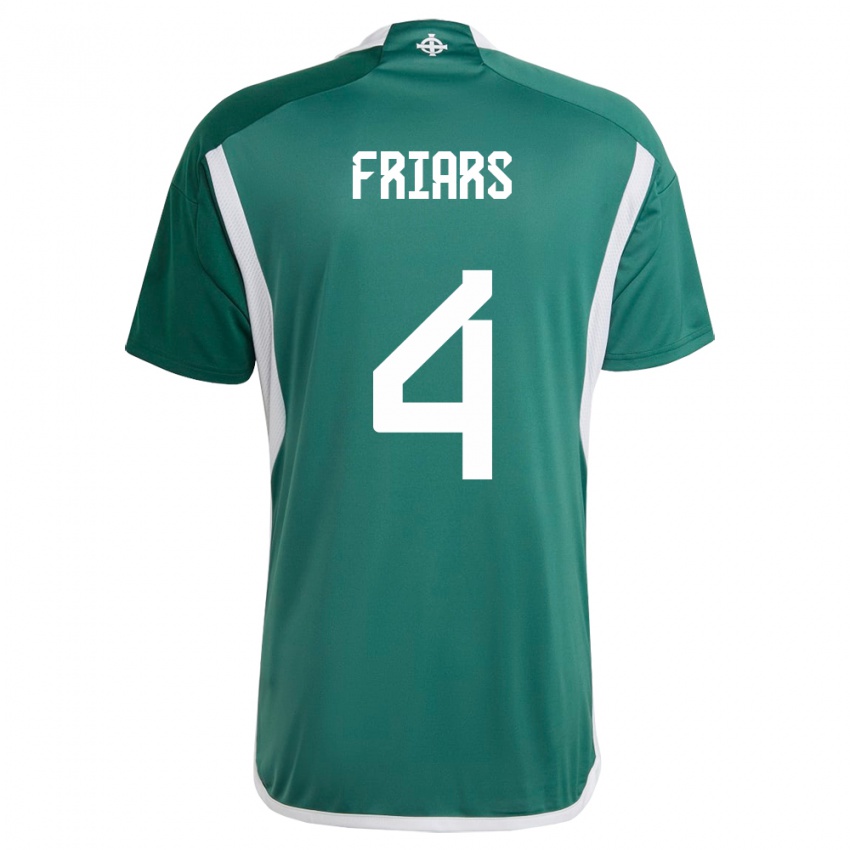 Niño Camiseta Irlanda Del Norte Alfie Friars #4 Verde 1ª Equipación 24-26 La Camisa Perú