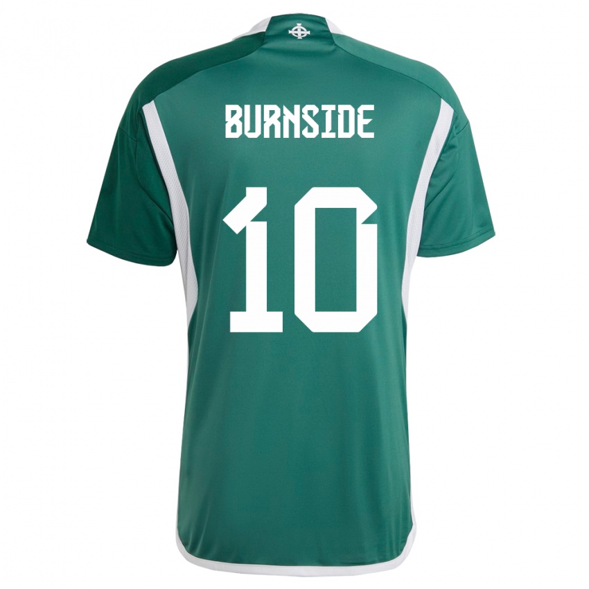 Niño Camiseta Irlanda Del Norte Callum Burnside #10 Verde 1ª Equipación 24-26 La Camisa Perú