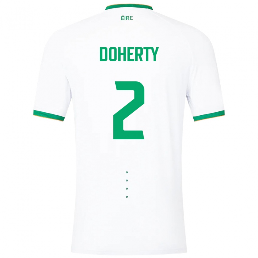 Niño Camiseta Irlanda Matt Doherty #2 Blanco 2ª Equipación 24-26 La Camisa Perú