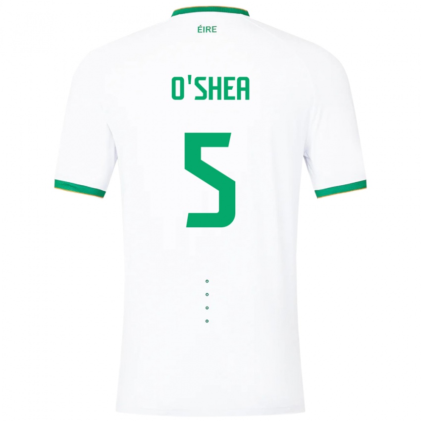 Niño Camiseta Irlanda Dara O'shea #5 Blanco 2ª Equipación 24-26 La Camisa Perú