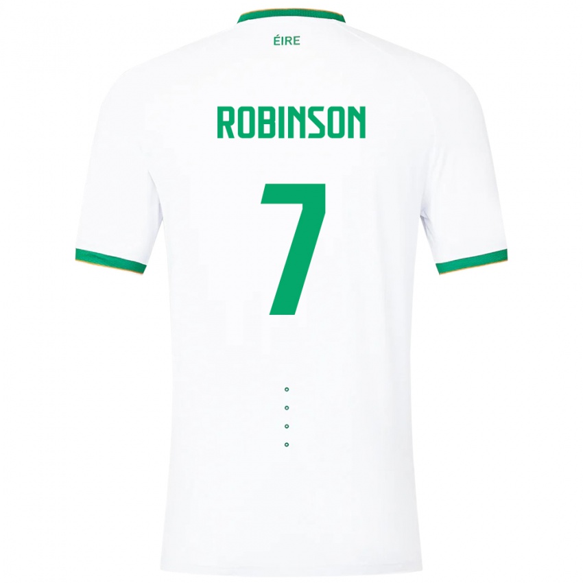 Niño Camiseta Irlanda Callum Robinson #7 Blanco 2ª Equipación 24-26 La Camisa Perú