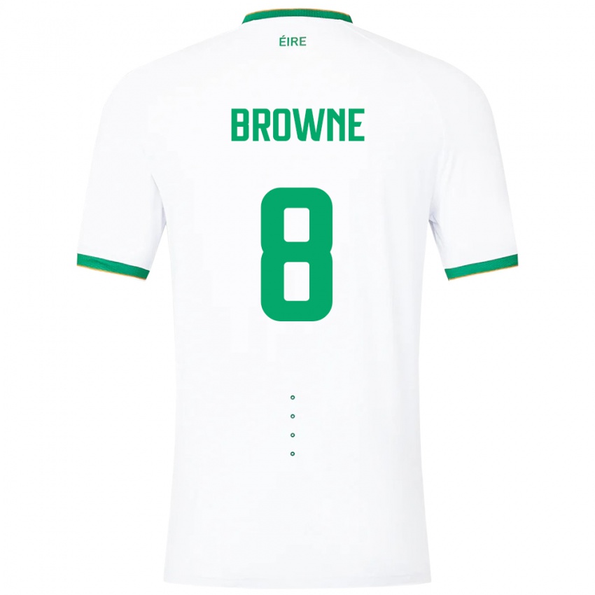 Niño Camiseta Irlanda Alan Browne #8 Blanco 2ª Equipación 24-26 La Camisa Perú