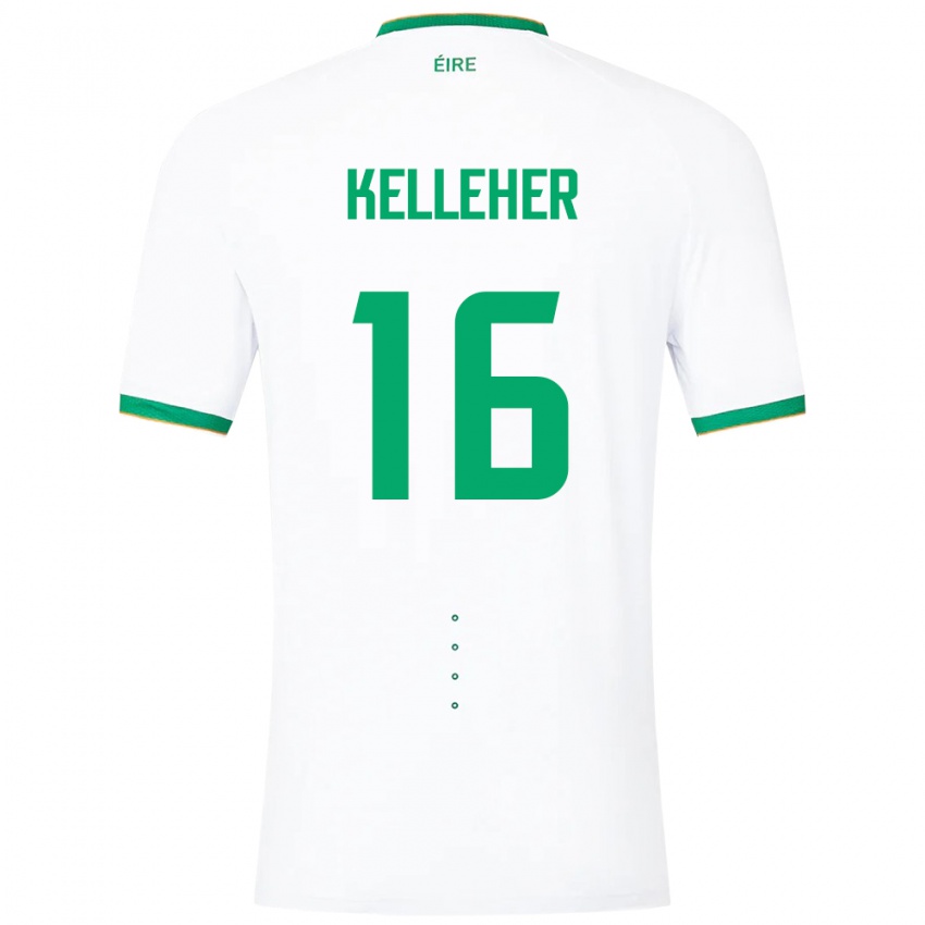 Niño Camiseta Irlanda Caoimhín Kelleher #16 Blanco 2ª Equipación 24-26 La Camisa Perú