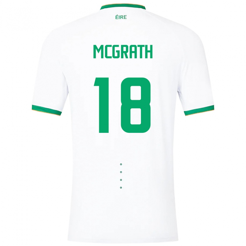 Niño Camiseta Irlanda Jamie Mcgrath #18 Blanco 2ª Equipación 24-26 La Camisa Perú