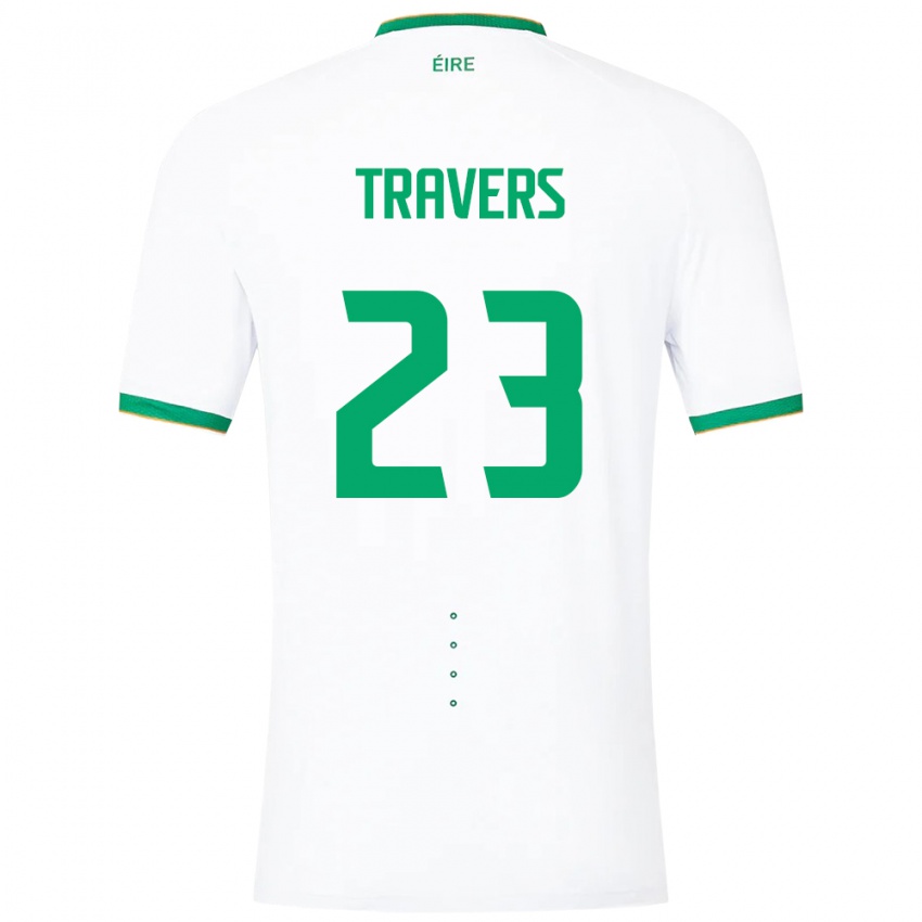 Niño Camiseta Irlanda Mark Travers #23 Blanco 2ª Equipación 24-26 La Camisa Perú