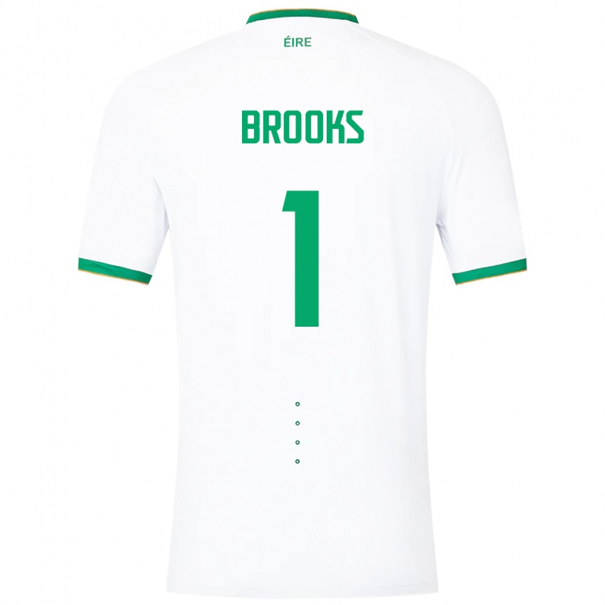 Niño Camiseta Irlanda Tiernan Brooks #1 Blanco 2ª Equipación 24-26 La Camisa Perú