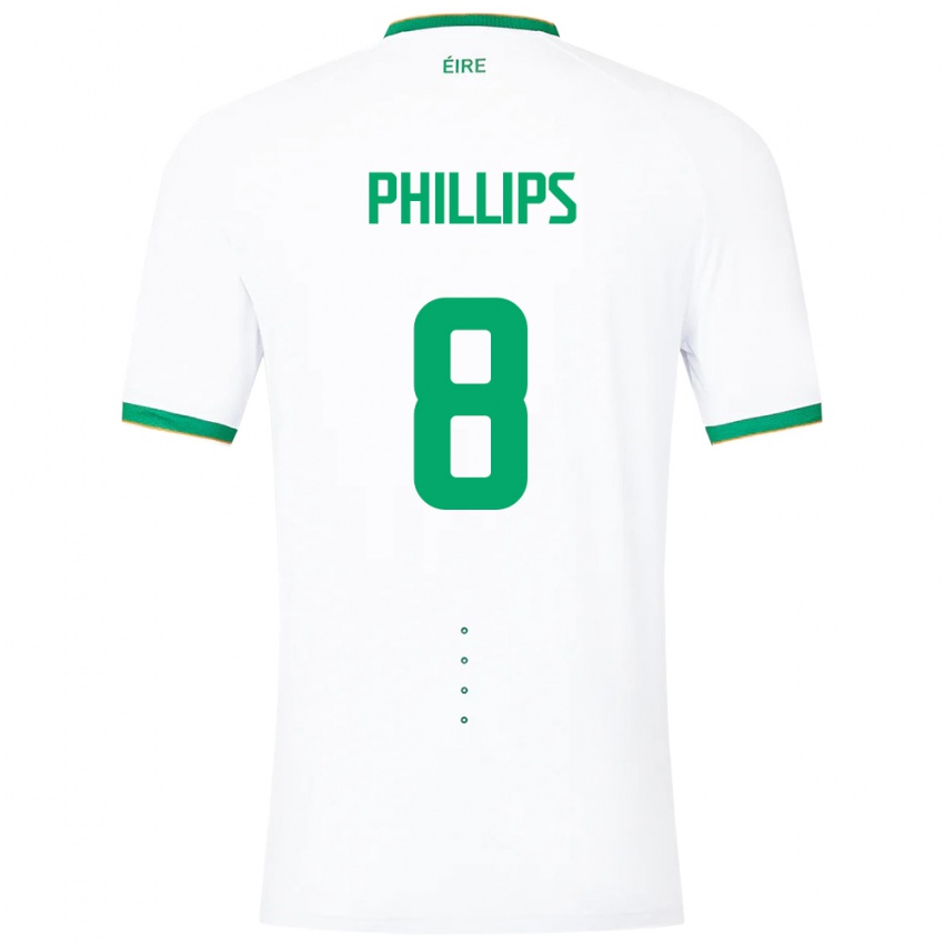 Niño Camiseta Irlanda Killian Phillips #8 Blanco 2ª Equipación 24-26 La Camisa Perú