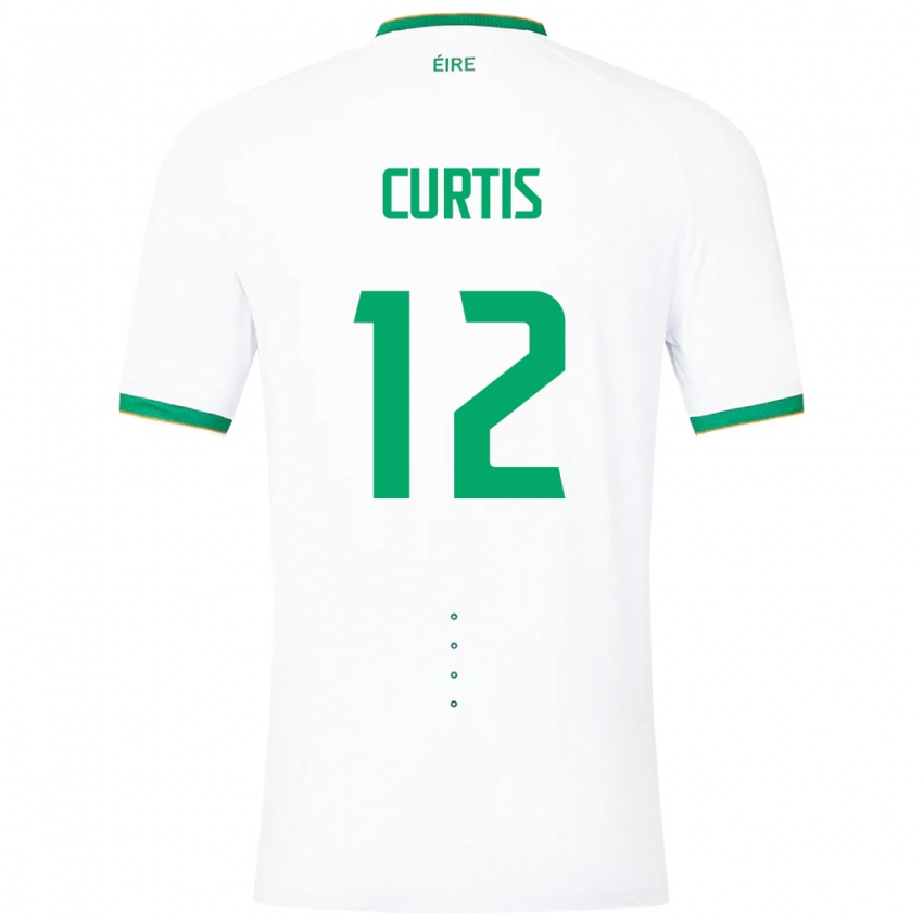 Niño Camiseta Irlanda Sam Curtis #12 Blanco 2ª Equipación 24-26 La Camisa Perú