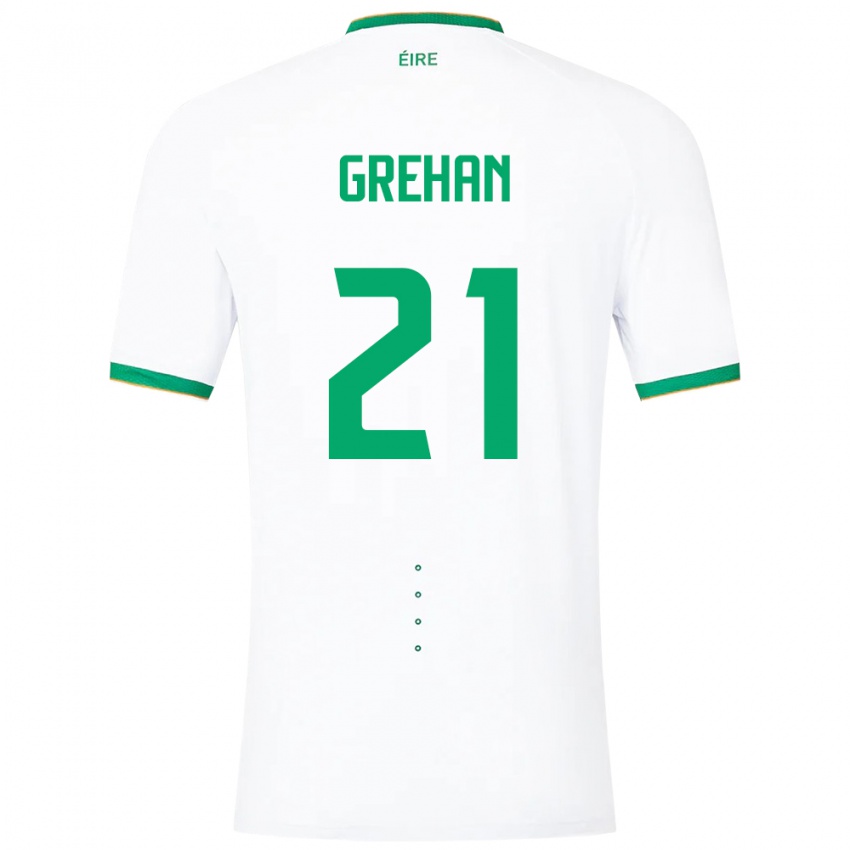 Niño Camiseta Irlanda Sean Grehan #21 Blanco 2ª Equipación 24-26 La Camisa Perú