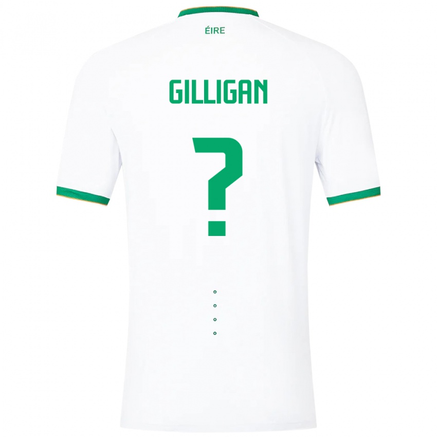 Niño Camiseta Irlanda Ciaran Gilligan #0 Blanco 2ª Equipación 24-26 La Camisa Perú