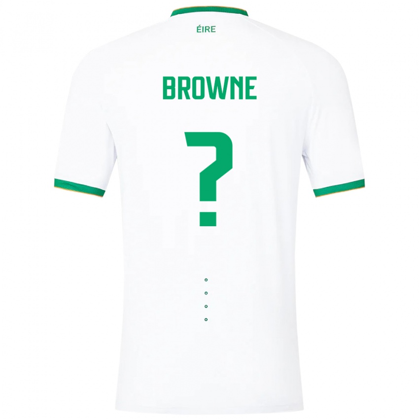 Niño Camiseta Irlanda Luke Browne #0 Blanco 2ª Equipación 24-26 La Camisa Perú