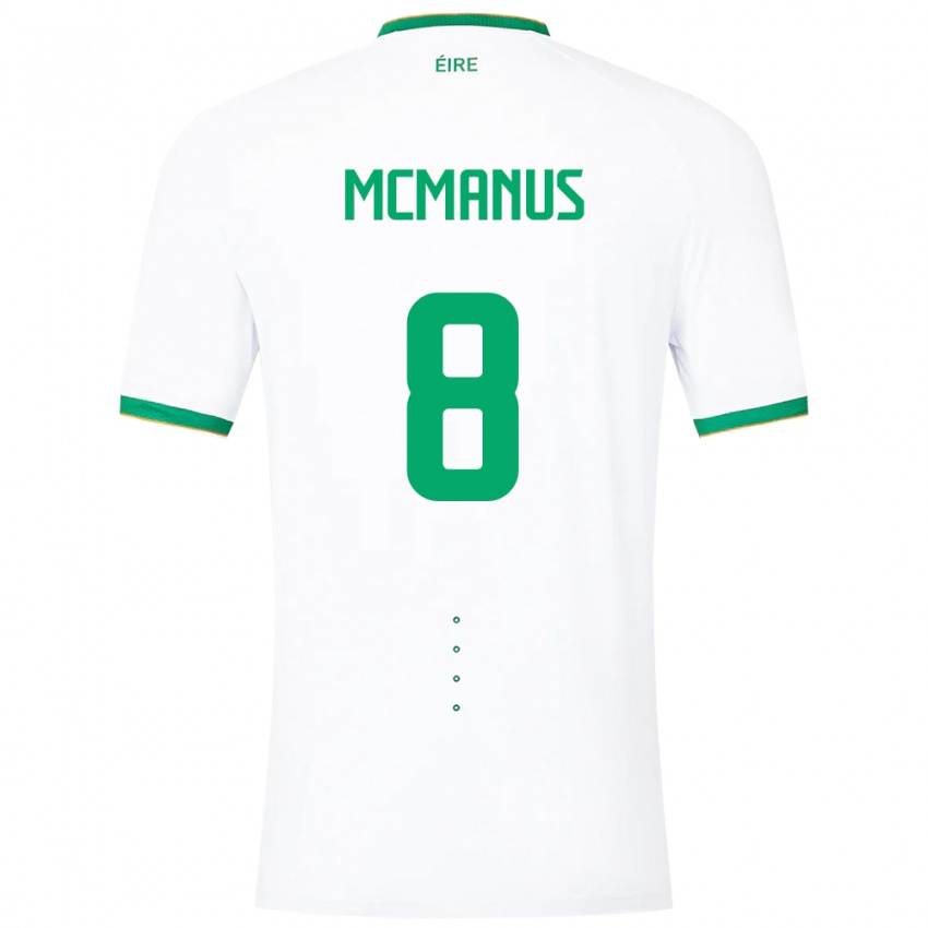 Niño Camiseta Irlanda James Mcmanus #8 Blanco 2ª Equipación 24-26 La Camisa Perú