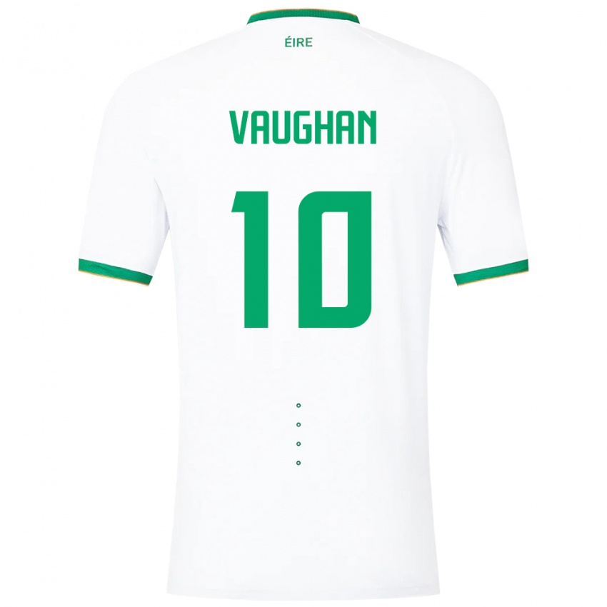 Niño Camiseta Irlanda Harry Vaughan #10 Blanco 2ª Equipación 24-26 La Camisa Perú