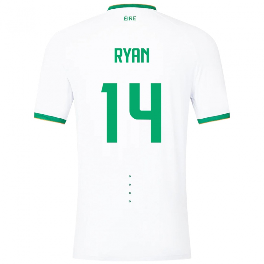 Niño Camiseta Irlanda John Ryan #14 Blanco 2ª Equipación 24-26 La Camisa Perú