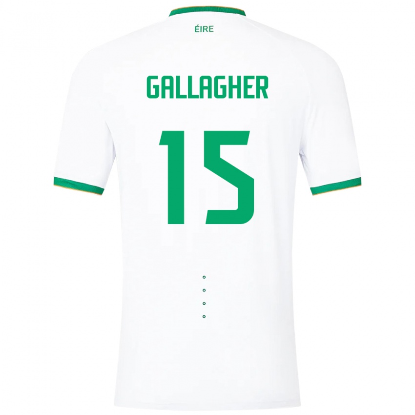 Niño Camiseta Irlanda Oisín Gallagher #15 Blanco 2ª Equipación 24-26 La Camisa Perú