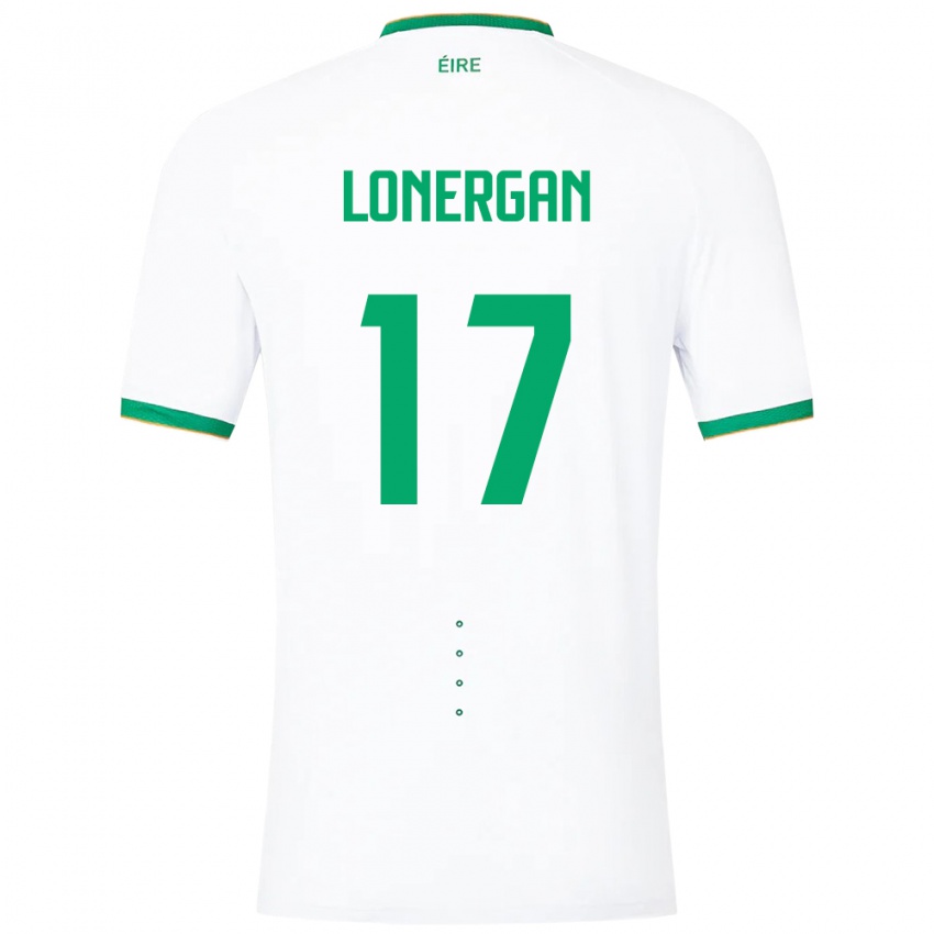 Niño Camiseta Irlanda Tom Lonergan #17 Blanco 2ª Equipación 24-26 La Camisa Perú