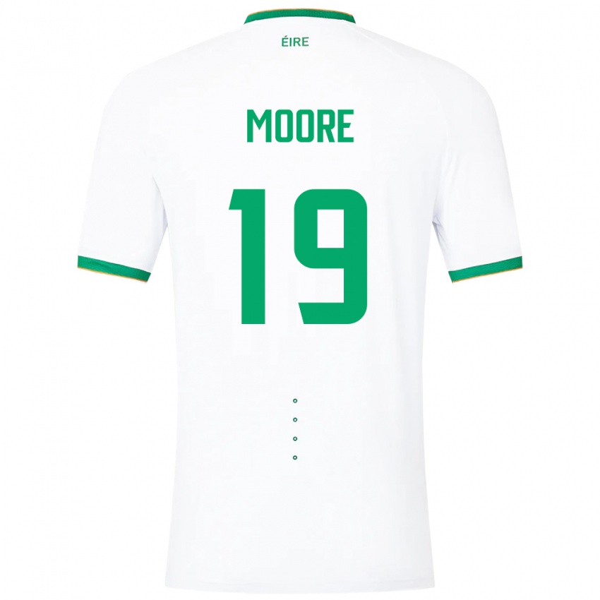 Niño Camiseta Irlanda Sean Moore #19 Blanco 2ª Equipación 24-26 La Camisa Perú