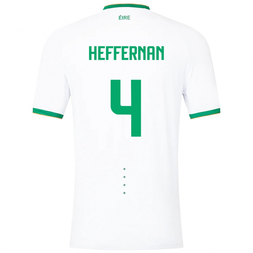 Niño Camiseta Irlanda Cathal Heffernan #4 Blanco 2ª Equipación 24-26 La Camisa Perú