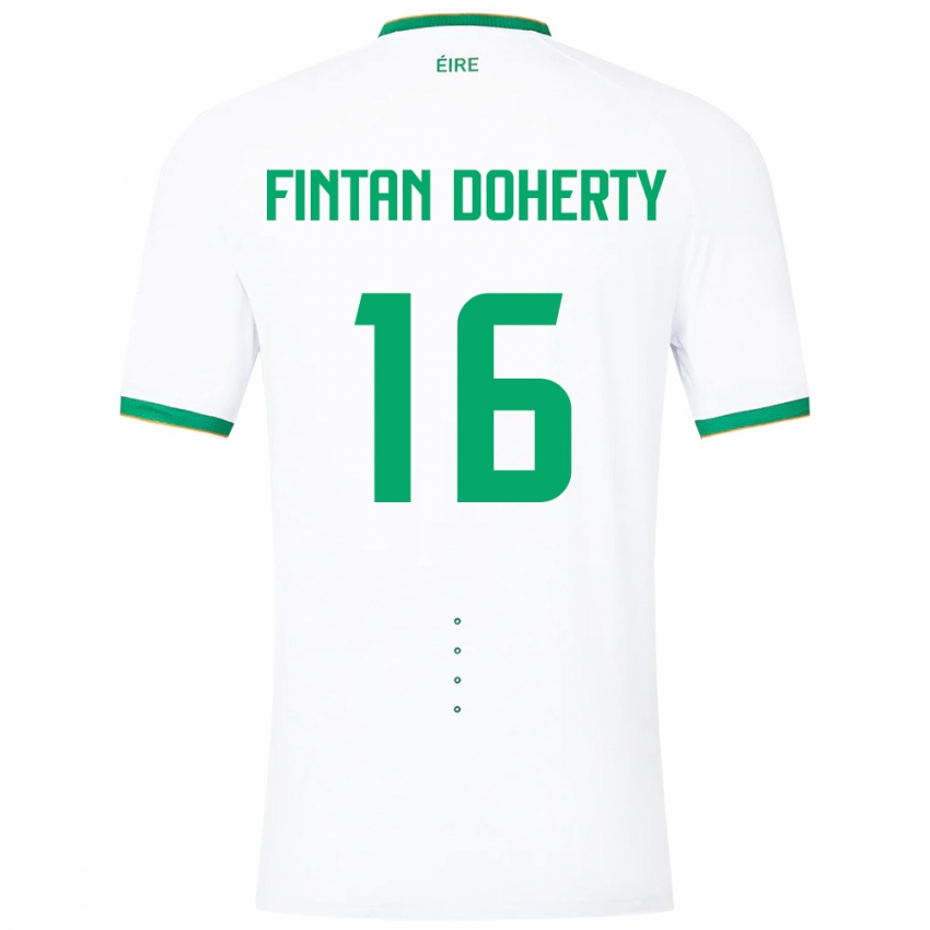 Niño Camiseta Irlanda Fintan Doherty #16 Blanco 2ª Equipación 24-26 La Camisa Perú