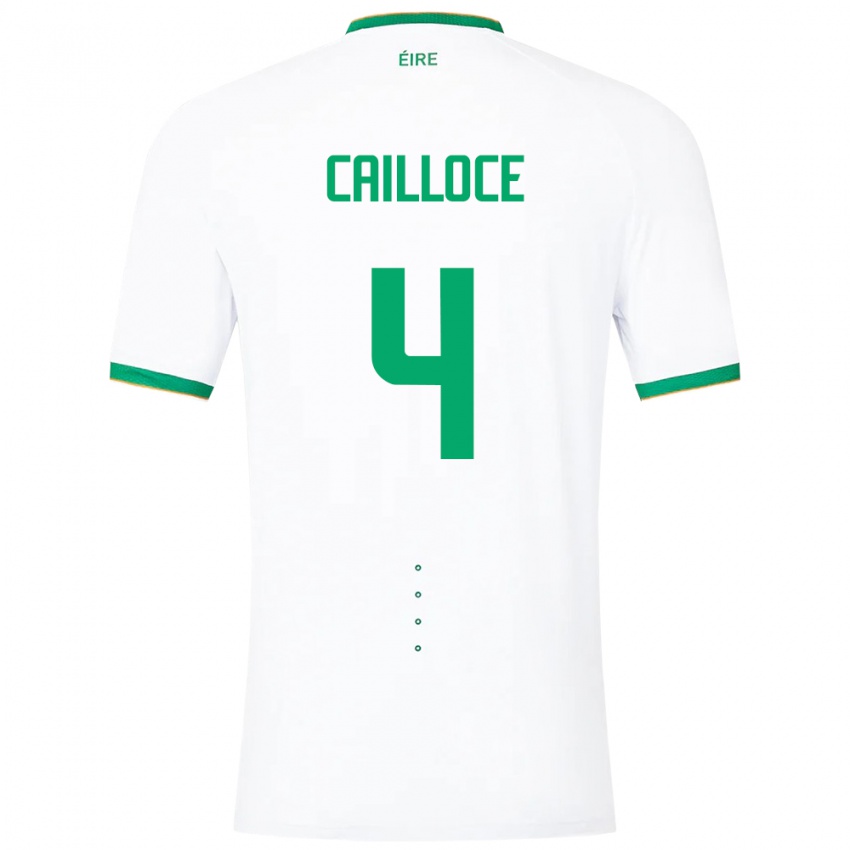 Niño Camiseta Irlanda Luca Cailloce #4 Blanco 2ª Equipación 24-26 La Camisa Perú