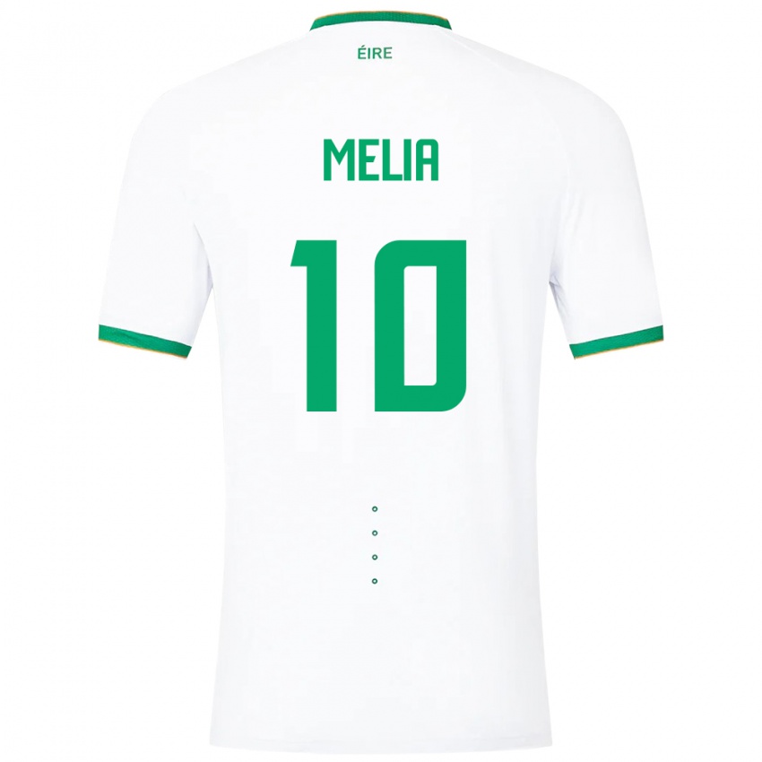 Niño Camiseta Irlanda Mason Melia #10 Blanco 2ª Equipación 24-26 La Camisa Perú