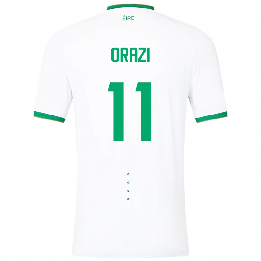 Niño Camiseta Irlanda Ike Orazi #11 Blanco 2ª Equipación 24-26 La Camisa Perú