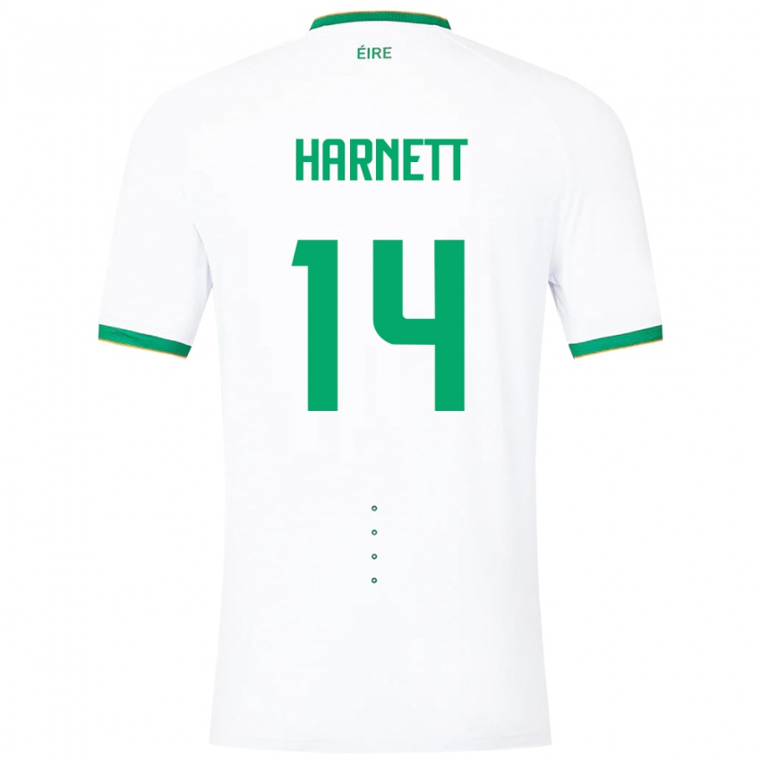 Niño Camiseta Irlanda Kaylem Harnett #14 Blanco 2ª Equipación 24-26 La Camisa Perú