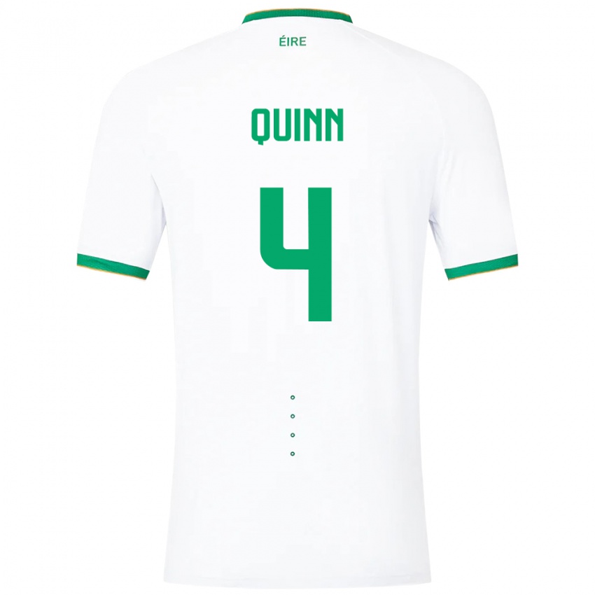 Niño Camiseta Irlanda Louise Quinn #4 Blanco 2ª Equipación 24-26 La Camisa Perú