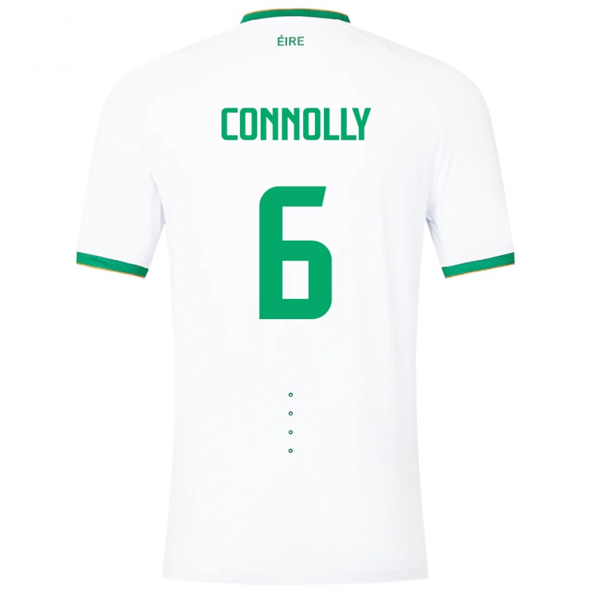 Niño Camiseta Irlanda Megan Connolly #6 Blanco 2ª Equipación 24-26 La Camisa Perú