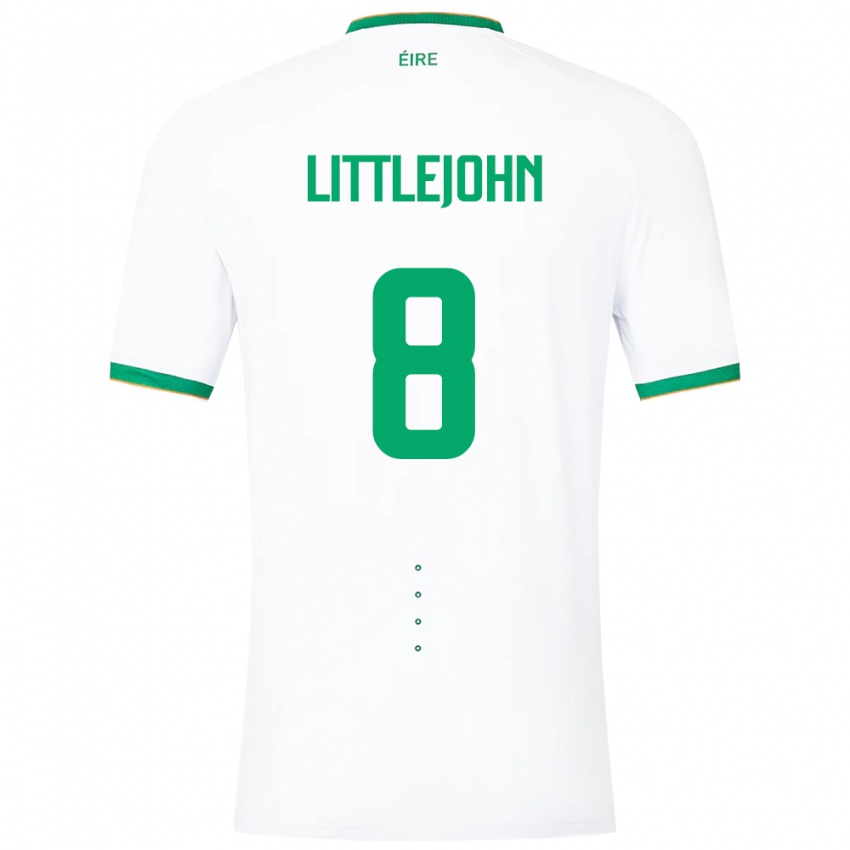 Niño Camiseta Irlanda Ruesha Littlejohn #8 Blanco 2ª Equipación 24-26 La Camisa Perú