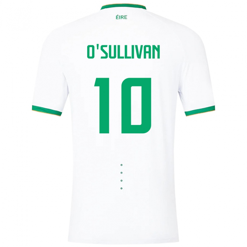 Niño Camiseta Irlanda Denise O'sullivan #10 Blanco 2ª Equipación 24-26 La Camisa Perú