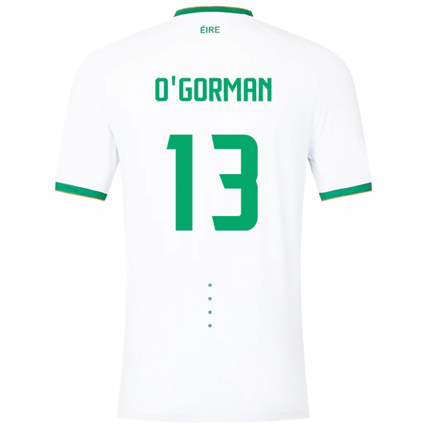 Niño Camiseta Irlanda Áine O'gorman #13 Blanco 2ª Equipación 24-26 La Camisa Perú