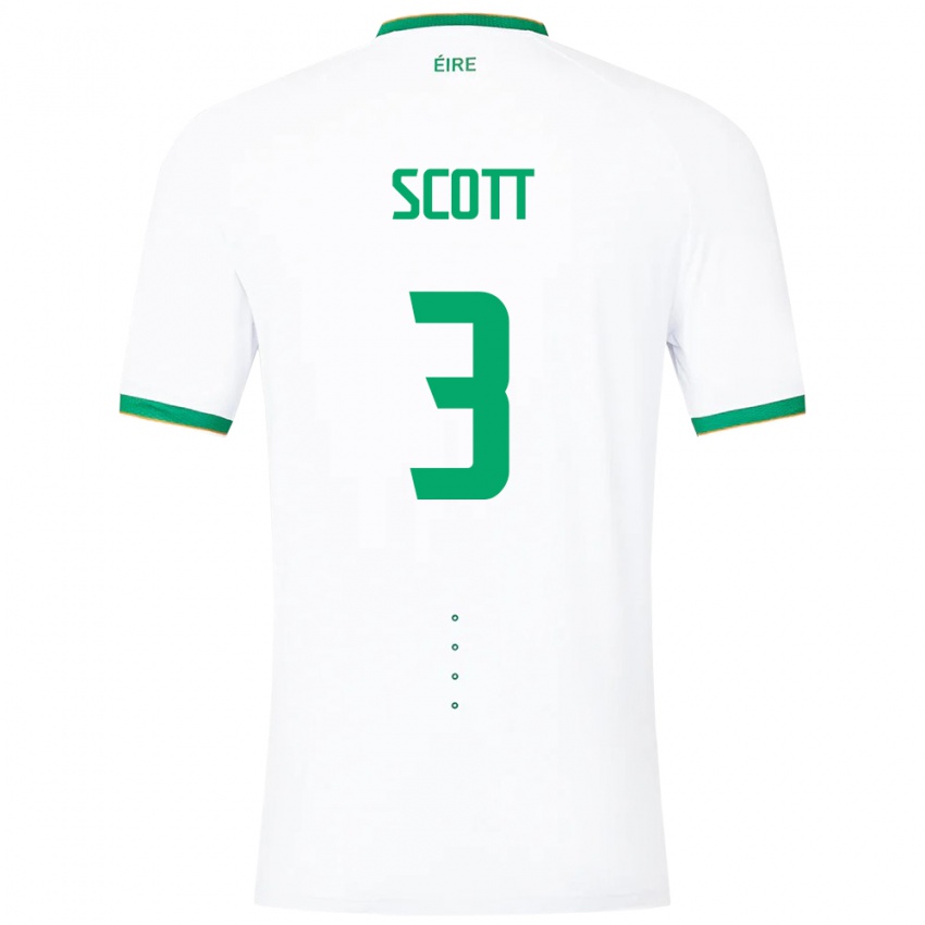 Niño Camiseta Irlanda Harriet Scott #3 Blanco 2ª Equipación 24-26 La Camisa Perú