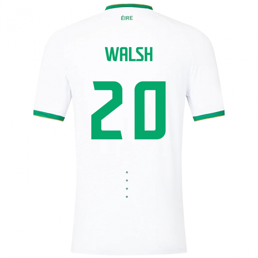 Niño Camiseta Irlanda Claire Walsh #20 Blanco 2ª Equipación 24-26 La Camisa Perú