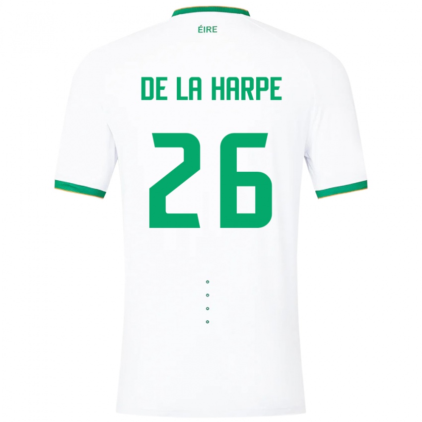 Niño Camiseta Irlanda Deborah-Anne De La Harpe #26 Blanco 2ª Equipación 24-26 La Camisa Perú