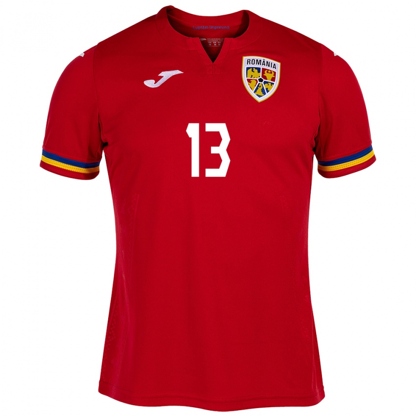 Niño Camiseta Rumania Valentin Mihăilă #13 Rojo 2ª Equipación 24-26 La Camisa Perú