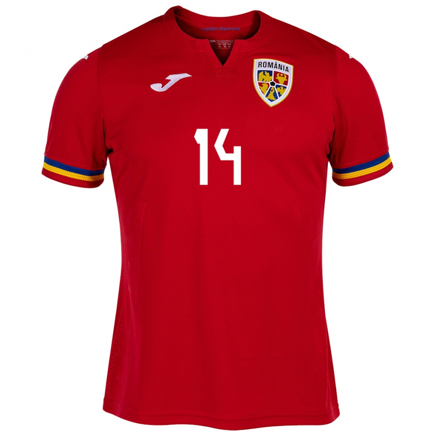 Niño Camiseta Rumania Ianis Hagi #14 Rojo 2ª Equipación 24-26 La Camisa Perú