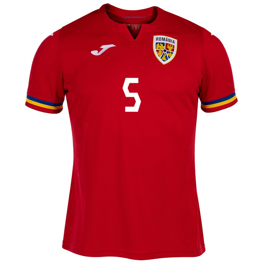 Niño Camiseta Rumania Vladimir Screciu #5 Rojo 2ª Equipación 24-26 La Camisa Perú