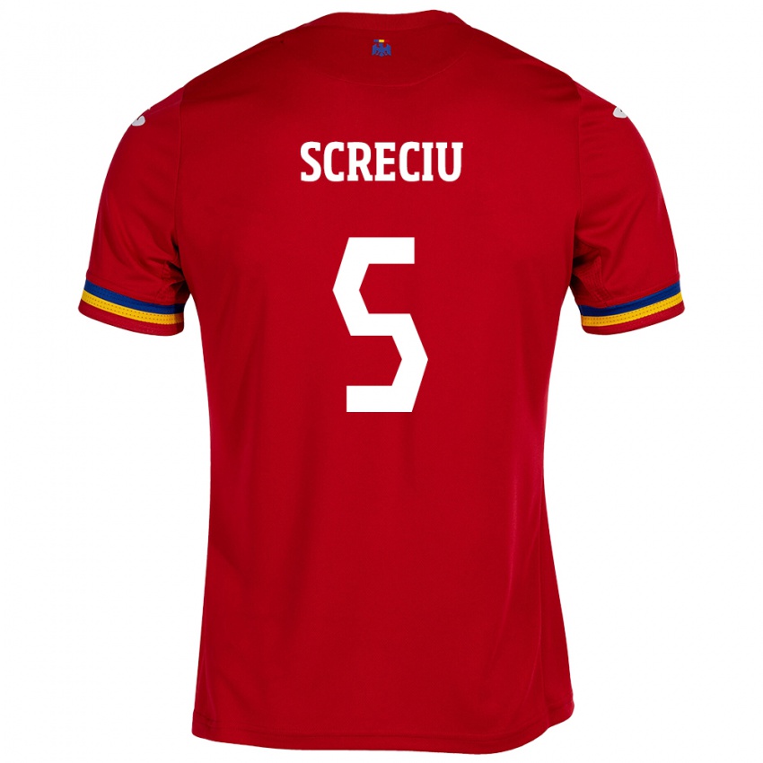 Niño Camiseta Rumania Vladimir Screciu #5 Rojo 2ª Equipación 24-26 La Camisa Perú