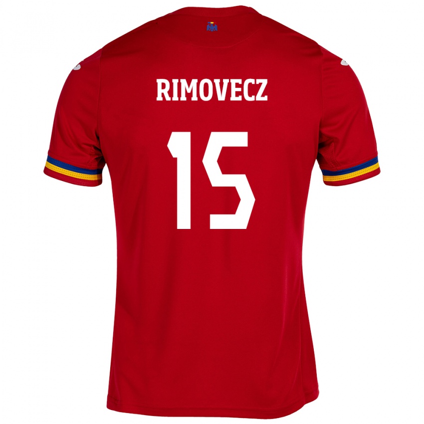 Niño Camiseta Rumania Sergiu Rimovecz #15 Rojo 2ª Equipación 24-26 La Camisa Perú