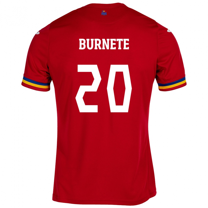 Niño Camiseta Rumania Rareș Burnete #20 Rojo 2ª Equipación 24-26 La Camisa Perú