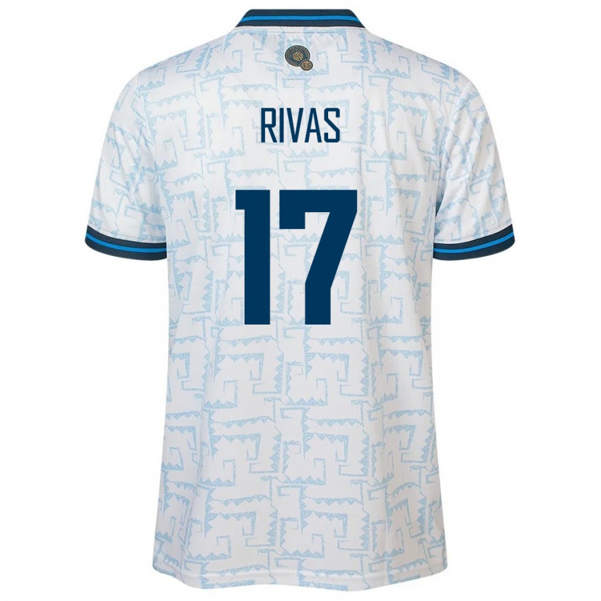 Niño Camiseta El Salvador Eduardo Rivas #17 Blanco 2ª Equipación 24-26 La Camisa Perú