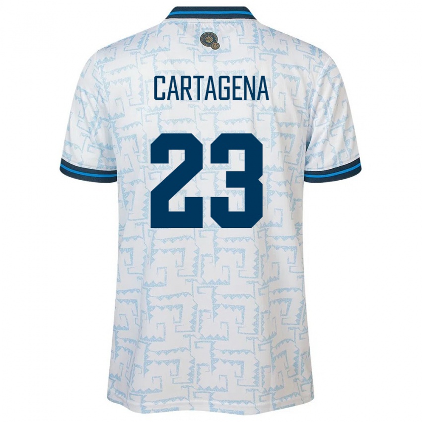 Niño Camiseta El Salvador Melvin Cartagena #23 Blanco 2ª Equipación 24-26 La Camisa Perú