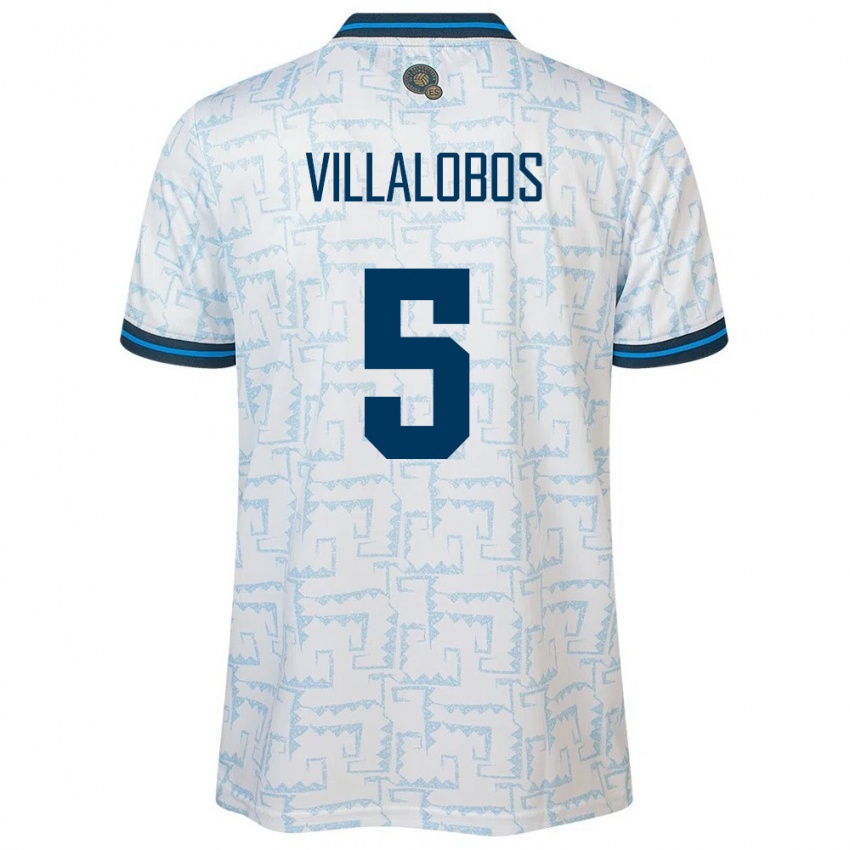 Niño Camiseta El Salvador Kristian Villalobos #5 Blanco 2ª Equipación 24-26 La Camisa Perú